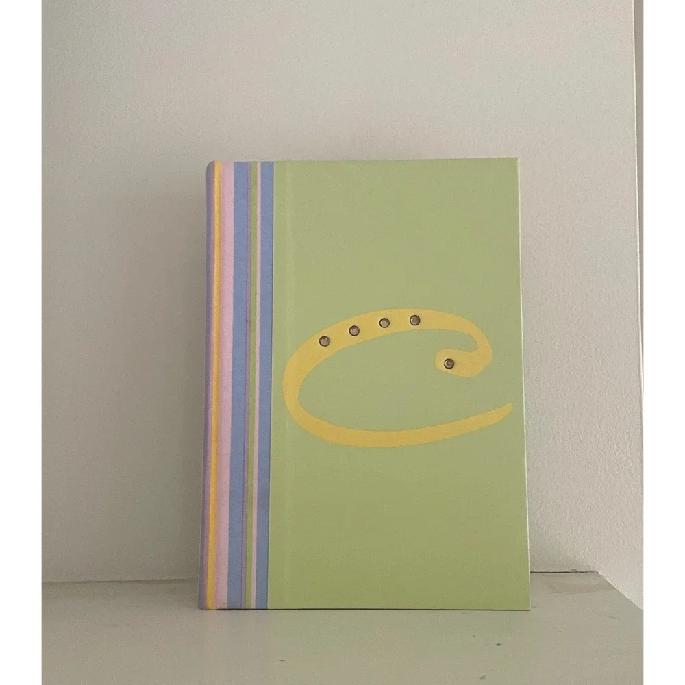 Vintage Claires Y2K‎ Journal Notebook Lime Green Rhinestone Logo Striped Spine